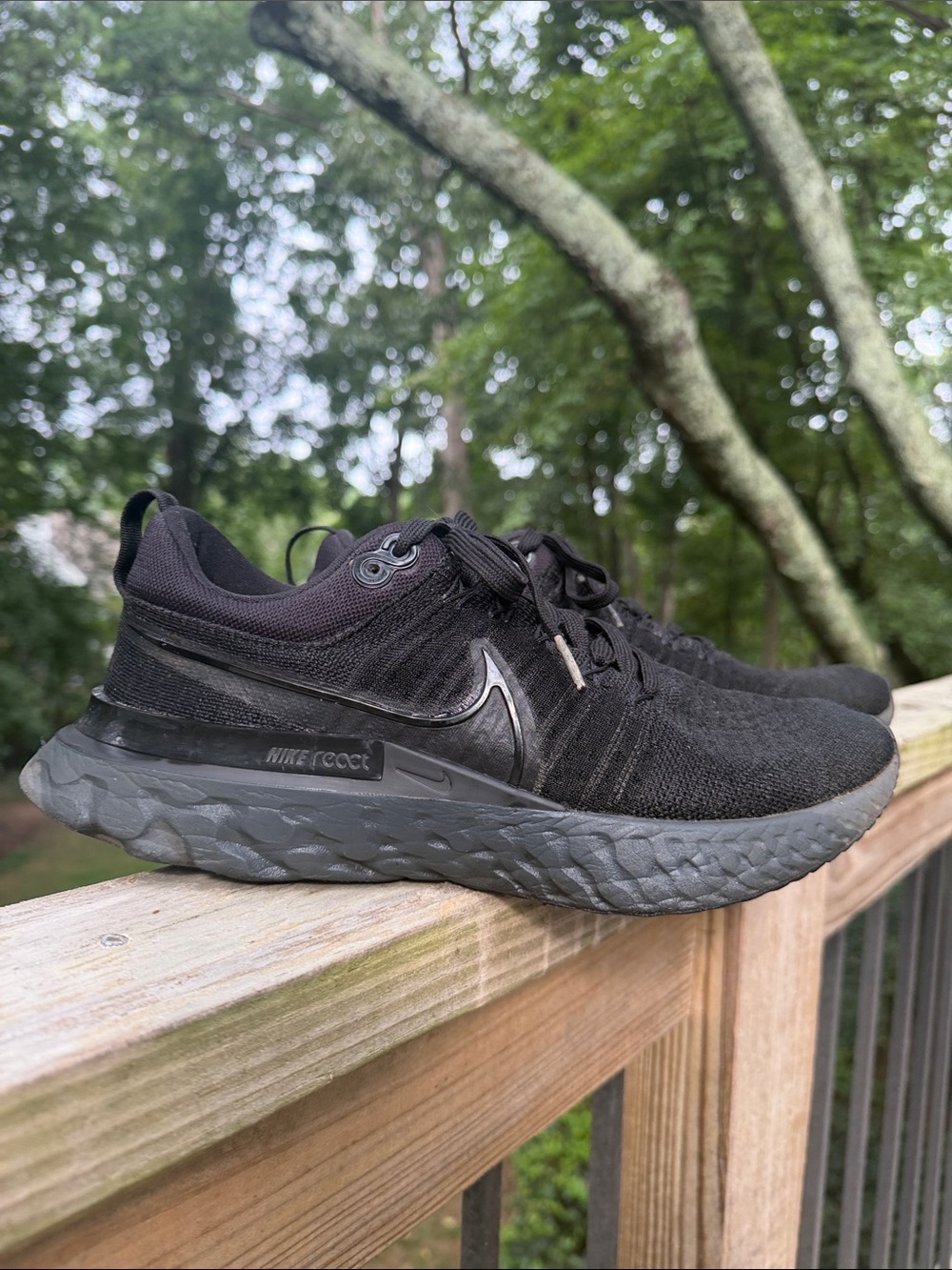 Nike React Infinity Run 2 Flyknit Triple Black Running Shoes Men’s 9